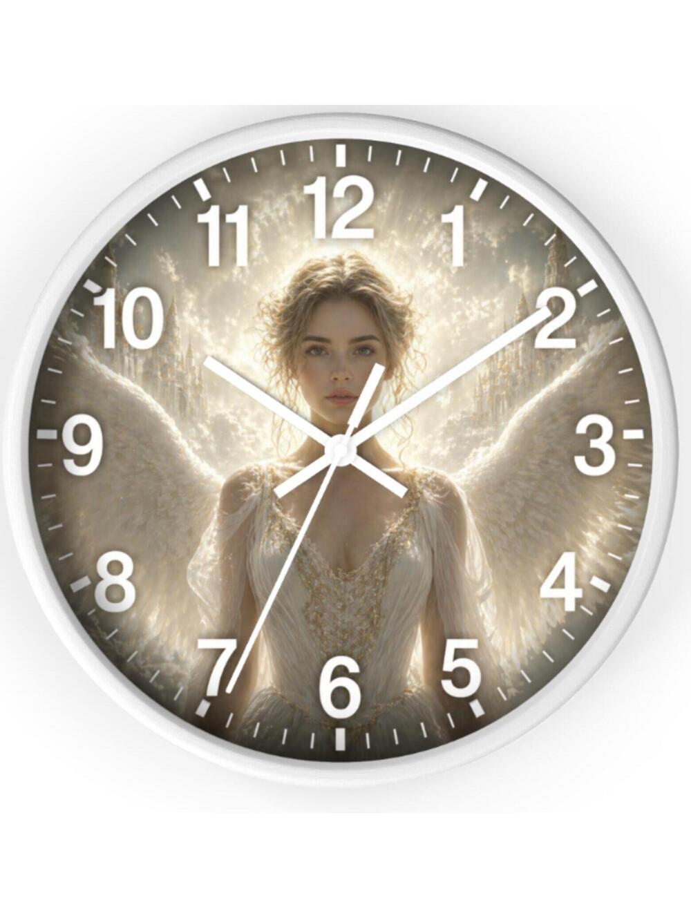 Angelic Glow Wall Clock White Numbers Luminous Night Decorative Art Cloc